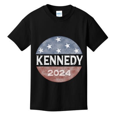 Robert Kennedy Jr 2024 President Vintage Button Usa Flag Kids T-Shirt