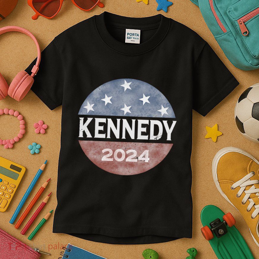 Robert Kennedy Jr 2024 President Vintage Button Usa Flag Kids T-Shirt