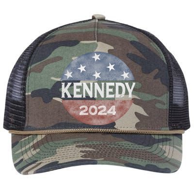 Robert Kennedy Jr 2024 President Vintage Button Usa Flag Retro Rope Trucker Hat Cap