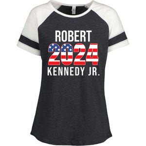 Robert Kennedy Jr For President USA 2024 Enza Ladies Jersey Colorblock Tee