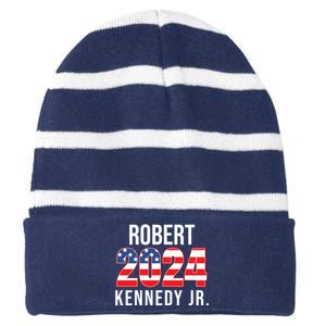 Robert Kennedy Jr For President USA 2024 Striped Beanie with Solid Band