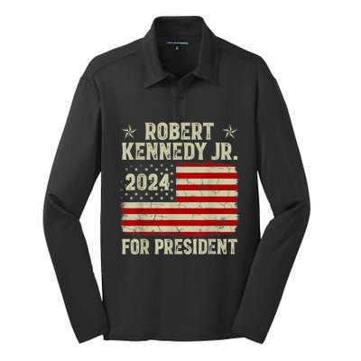 Robert Kennedy Jr. For President RFK JR 2024 Election Silk Touch Performance Long Sleeve Polo