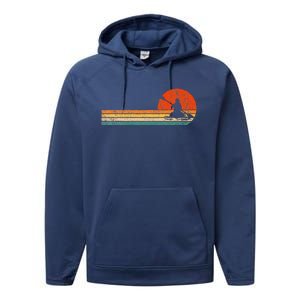 Retro Kayak Kayaking Paddling Performance Fleece Hoodie