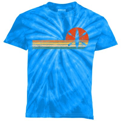 Retro Kayak Kayaking Paddling Kids Tie-Dye T-Shirt