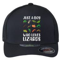 Reptile Kids Lizard Just A Boy Who Loves Lizards Flexfit Unipanel Trucker Cap