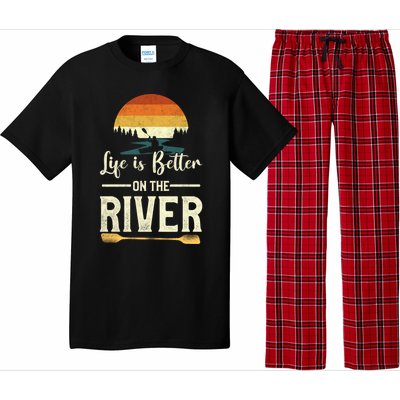 Retro Kayaking Life Is Better On The River Gift Pajama Set