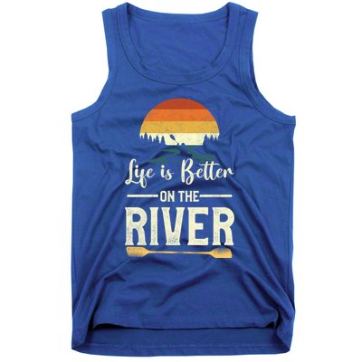 Retro Kayaking Life Is Better On The River Gift Tank Top