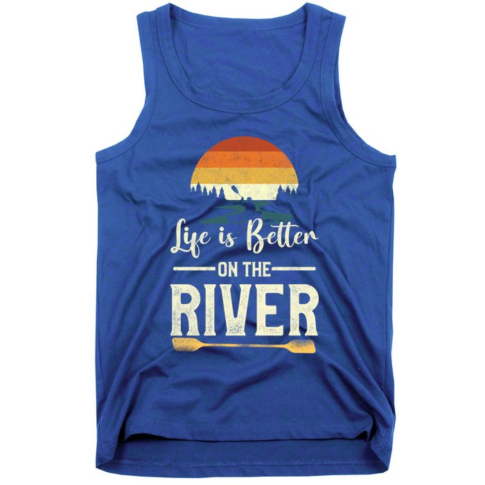 Retro Kayaking Life Is Better On The River Gift Tank Top