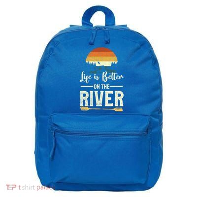 Retro Kayaking Life Is Better On The River Gift 16 in Basic Backpack