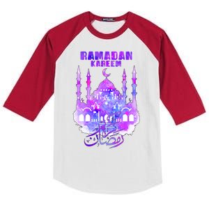 Ramadan Kareem Muslim Fasting Arabic Wording Kids Colorblock Raglan Jersey