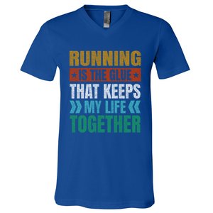 Running Keeps My Life Together Runner Funny Marathon Humor Gift V-Neck T-Shirt