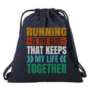 Running Keeps My Life Together Runner Funny Marathon Humor Gift Drawstring Bag