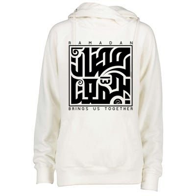 Ramadan Kareem Muslim Fasting Arabic Wording Womens Funnel Neck Pullover Hood