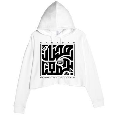 Ramadan Kareem Muslim Fasting Arabic Wording Crop Fleece Hoodie