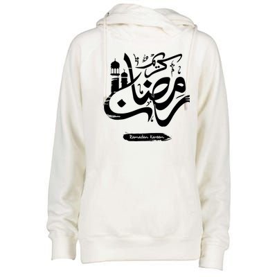 Ramadan Kareem Muslim Fasting Arabic Wording Womens Funnel Neck Pullover Hood