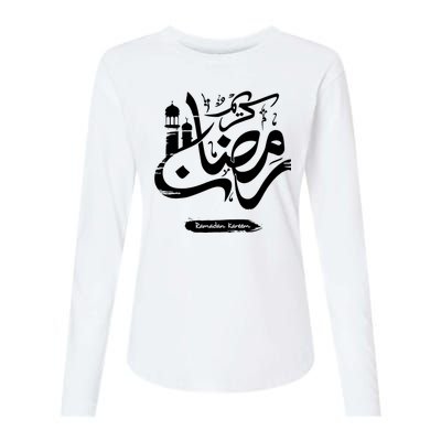 Ramadan Kareem Muslim Fasting Arabic Wording Womens Cotton Relaxed Long Sleeve T-Shirt