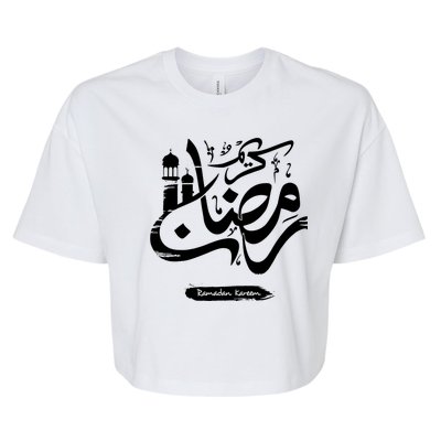 Ramadan Kareem Muslim Fasting Arabic Wording Bella+Canvas Jersey Crop Tee