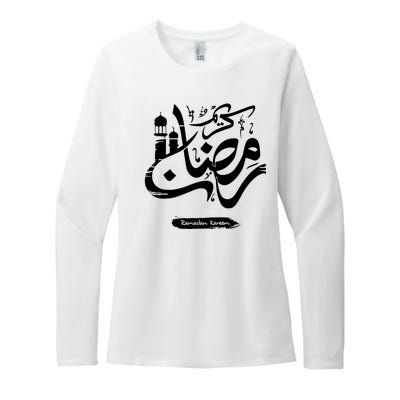 Ramadan Kareem Muslim Fasting Arabic Wording Womens CVC Long Sleeve Shirt