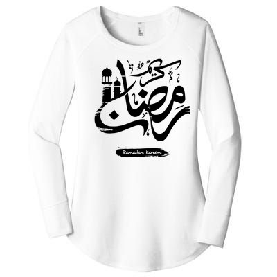 Ramadan Kareem Muslim Fasting Arabic Wording Women's Perfect Tri Tunic Long Sleeve Shirt