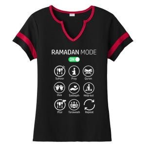 Ramadan Kareem Mubarak Islamic Ramadan Fasting Mode On Ladies Halftime Notch Neck Tee