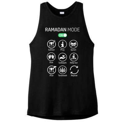 Ramadan Kareem Mubarak Islamic Ramadan Fasting Mode On Ladies PosiCharge Tri-Blend Wicking Tank