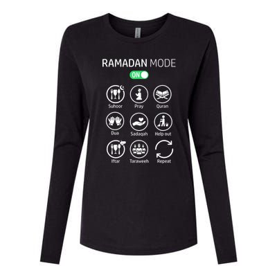 Ramadan Kareem Mubarak Islamic Ramadan Fasting Mode On Womens Cotton Relaxed Long Sleeve T-Shirt