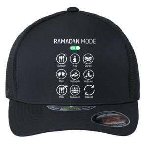 Ramadan Kareem Mubarak Islamic Ramadan Fasting Mode On Flexfit Unipanel Trucker Cap