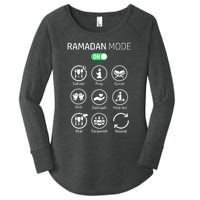 Ramadan Kareem Mubarak Islamic Ramadan Fasting Mode On Women's Perfect Tri Tunic Long Sleeve Shirt