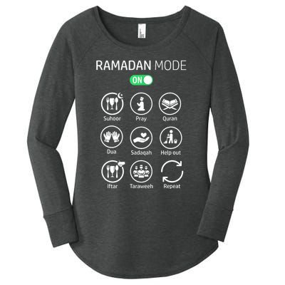 Ramadan Kareem Mubarak Islamic Ramadan Fasting Mode On Women's Perfect Tri Tunic Long Sleeve Shirt