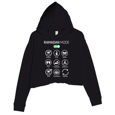 Ramadan Kareem Mubarak Islamic Ramadan Fasting Mode On Crop Fleece Hoodie