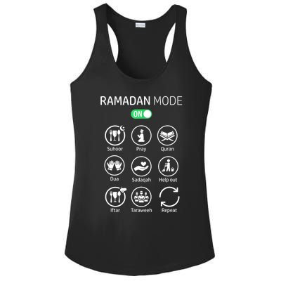 Ramadan Kareem Mubarak Islamic Ramadan Fasting Mode On Ladies PosiCharge Competitor Racerback Tank