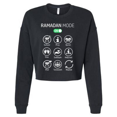 Ramadan Kareem Mubarak Islamic Ramadan Fasting Mode On Cropped Pullover Crew