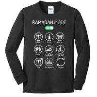 Ramadan Kareem Mubarak Islamic Ramadan Fasting Mode On Kids Long Sleeve Shirt