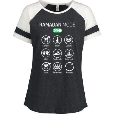 Ramadan Kareem Mubarak Islamic Ramadan Fasting Mode On Enza Ladies Jersey Colorblock Tee