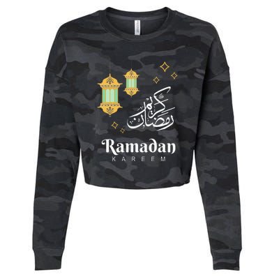 Ramadan Kareem Mubarak Islamic Outfit Gift Cropped Pullover Crew