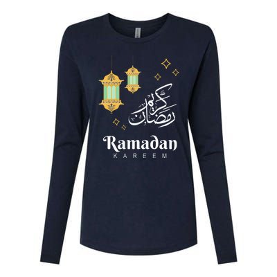 Ramadan Kareem Mubarak Islamic Outfit Gift Womens Cotton Relaxed Long Sleeve T-Shirt