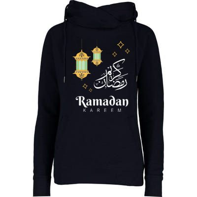 Ramadan Kareem Mubarak Islamic Outfit Gift Womens Funnel Neck Pullover Hood