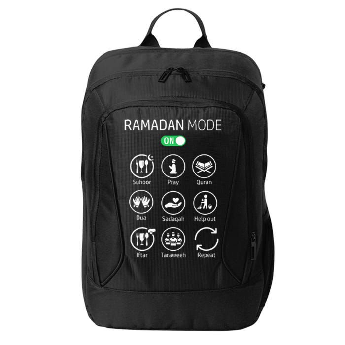 Ramadan Kareem Mubarak Islamic Ramadan Fasting Mode On City Backpack