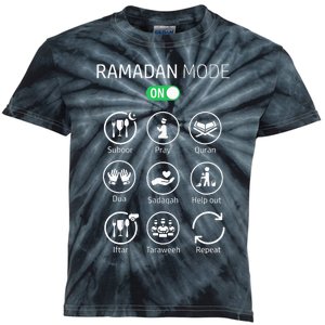 Ramadan Kareem Mubarak Islamic Ramadan Fasting Mode On Kids Tie-Dye T-Shirt