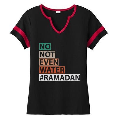 Ramadan Kareem Mubarak Islamic Fasting Muslim Gift Ladies Halftime Notch Neck Tee