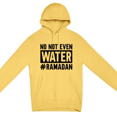 Ramadan Kareem No Not Even Water Fasting Muslim Cute Gift Premium Pullover Hoodie