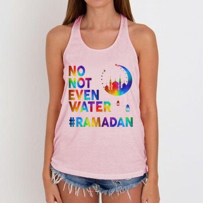 Ramadan Kareem No Not Even Water Ramadan Fasting Muslim Gift Women's Knotted Racerback Tank