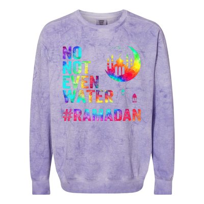 Ramadan Kareem No Not Even Water Ramadan Fasting Muslim Colorblast Crewneck Sweatshirt