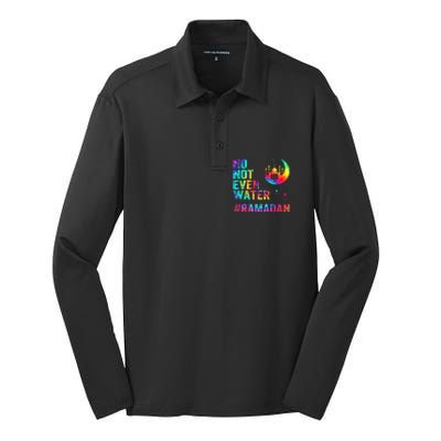 Ramadan Kareem No Not Even Water Ramadan Fasting Muslim Silk Touch Performance Long Sleeve Polo