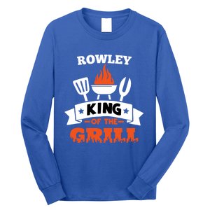 Rowley King Of The Grill Grilling Bbq Chef Master Cooking Gift Long Sleeve Shirt