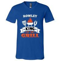 Rowley King Of The Grill Grilling Bbq Chef Master Cooking Gift V-Neck T-Shirt