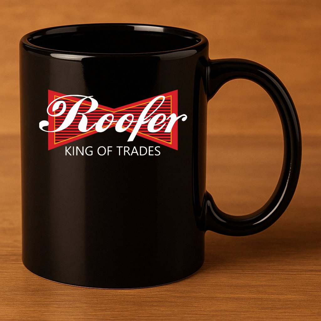 Roofer King Of Trades Funny Roofing Professional Tee 11oz C Handle Ceramic Mug