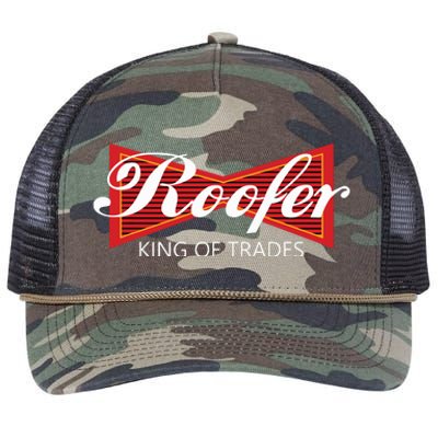 Roofer King Of Trades Funny Roofing Professional Tee Retro Rope Trucker Hat Cap