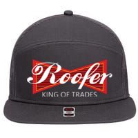 Roofer King Of Trades Funny Roofing Professional Tee 7 Panel Mesh Trucker Snapback Hat