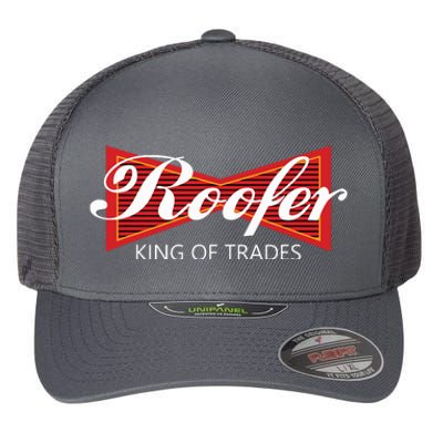 Roofer King Of Trades Funny Roofing Professional Tee Flexfit Unipanel Trucker Cap